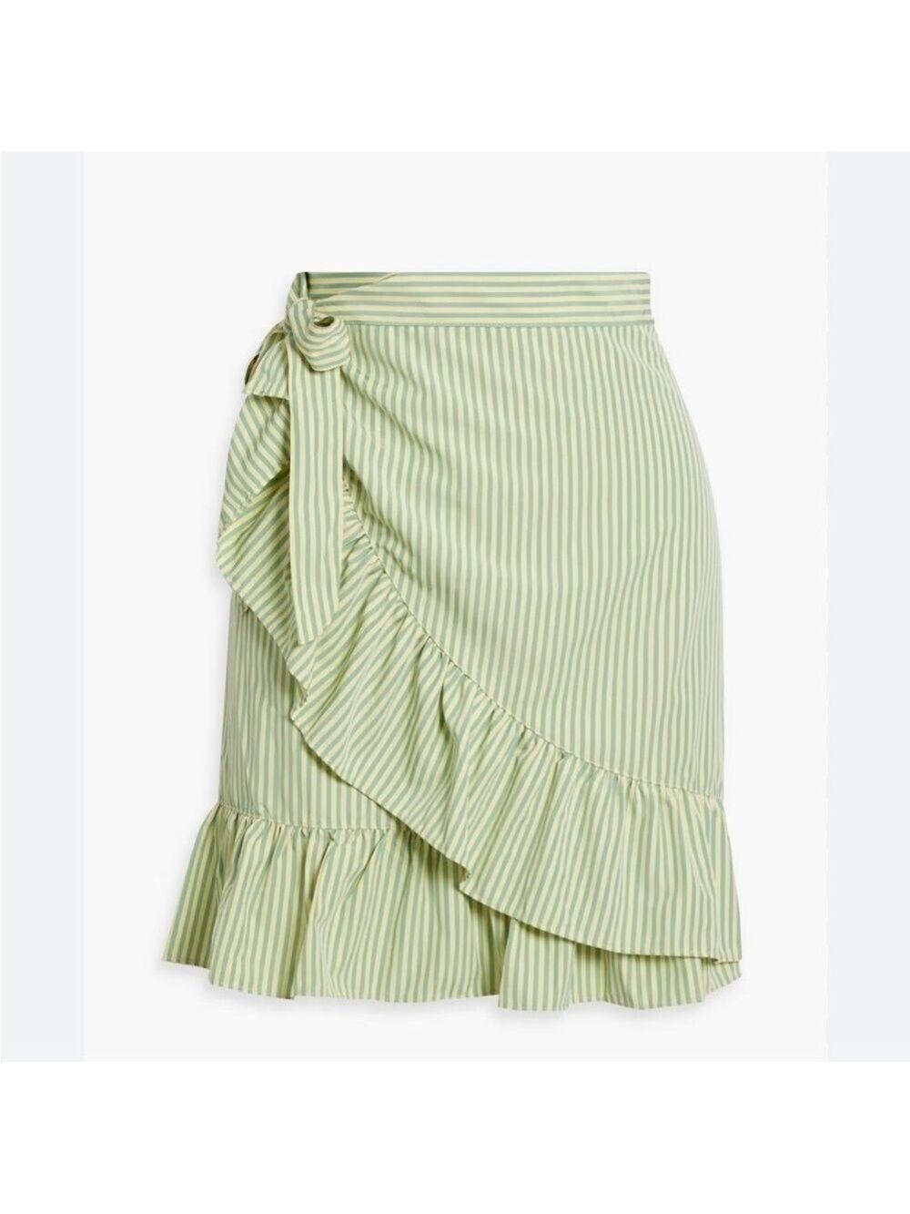 WALTER BAKER Sonny ruffled striped poplin faux wrap mini skirt Size 4